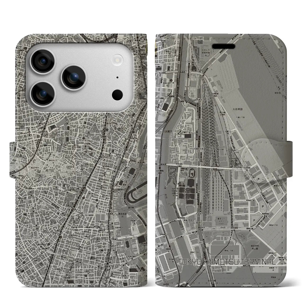 【東京貨物ターミナル（東京都）】地図柄iPhoneケース（手帳タイプ）