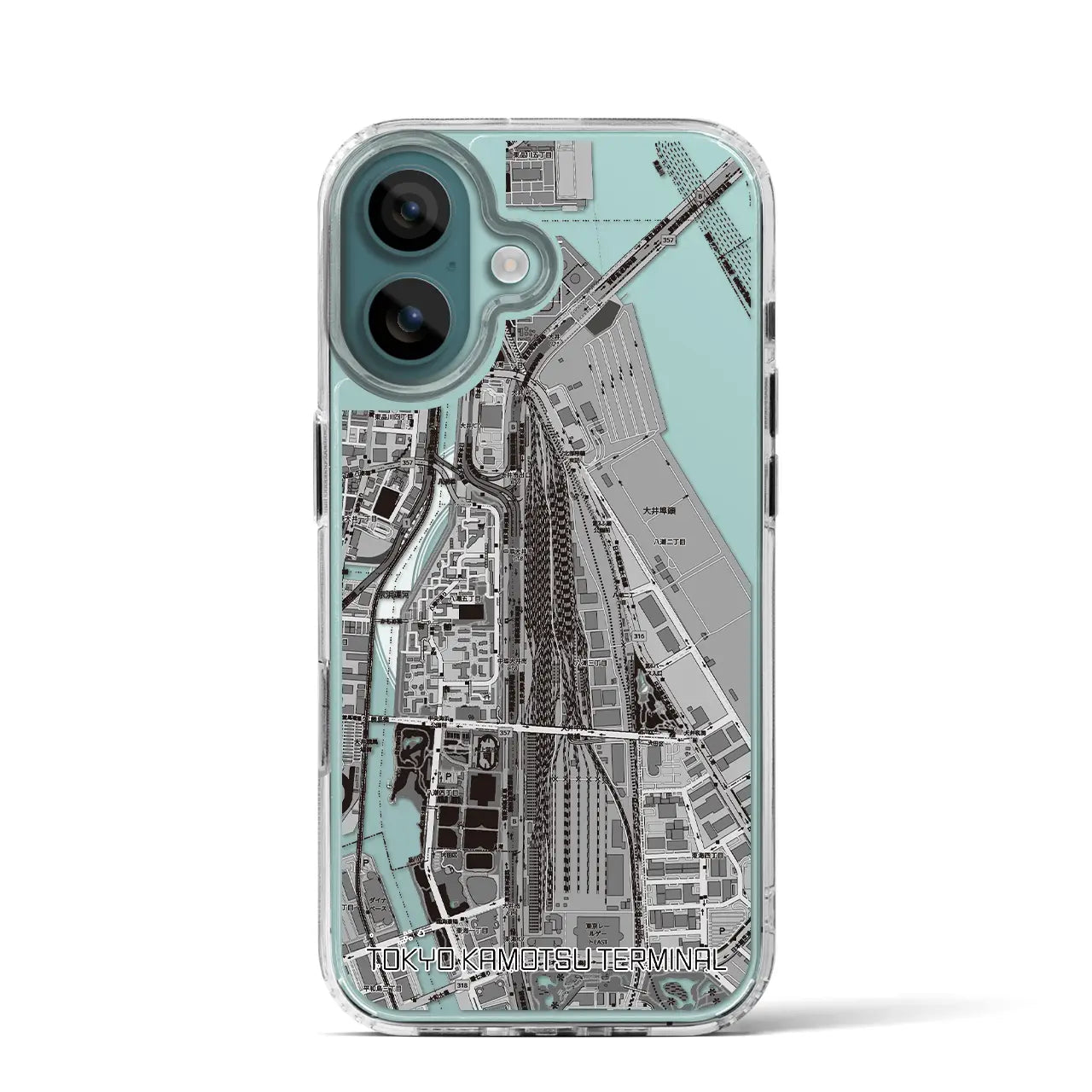 【東京貨物ターミナル（東京都）】地図柄iPhoneケース（MagSafeタイプ）モノトーン・iPhone 16 Pro 用