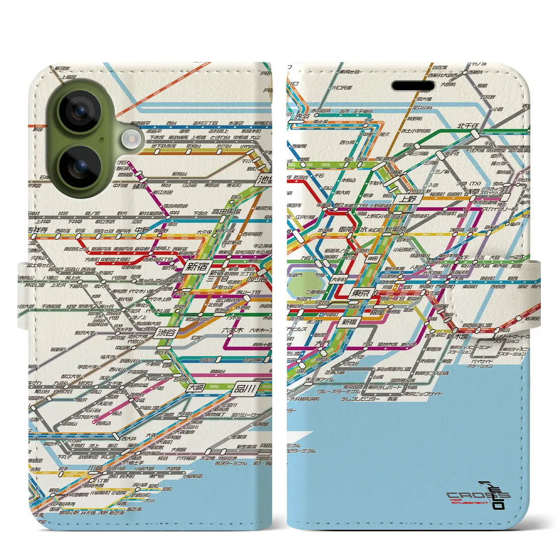 【東京路線図（東京都）】路線図iPhoneケース（手帳タイプ）ホワイト・iPhone 17 Pro Max 用