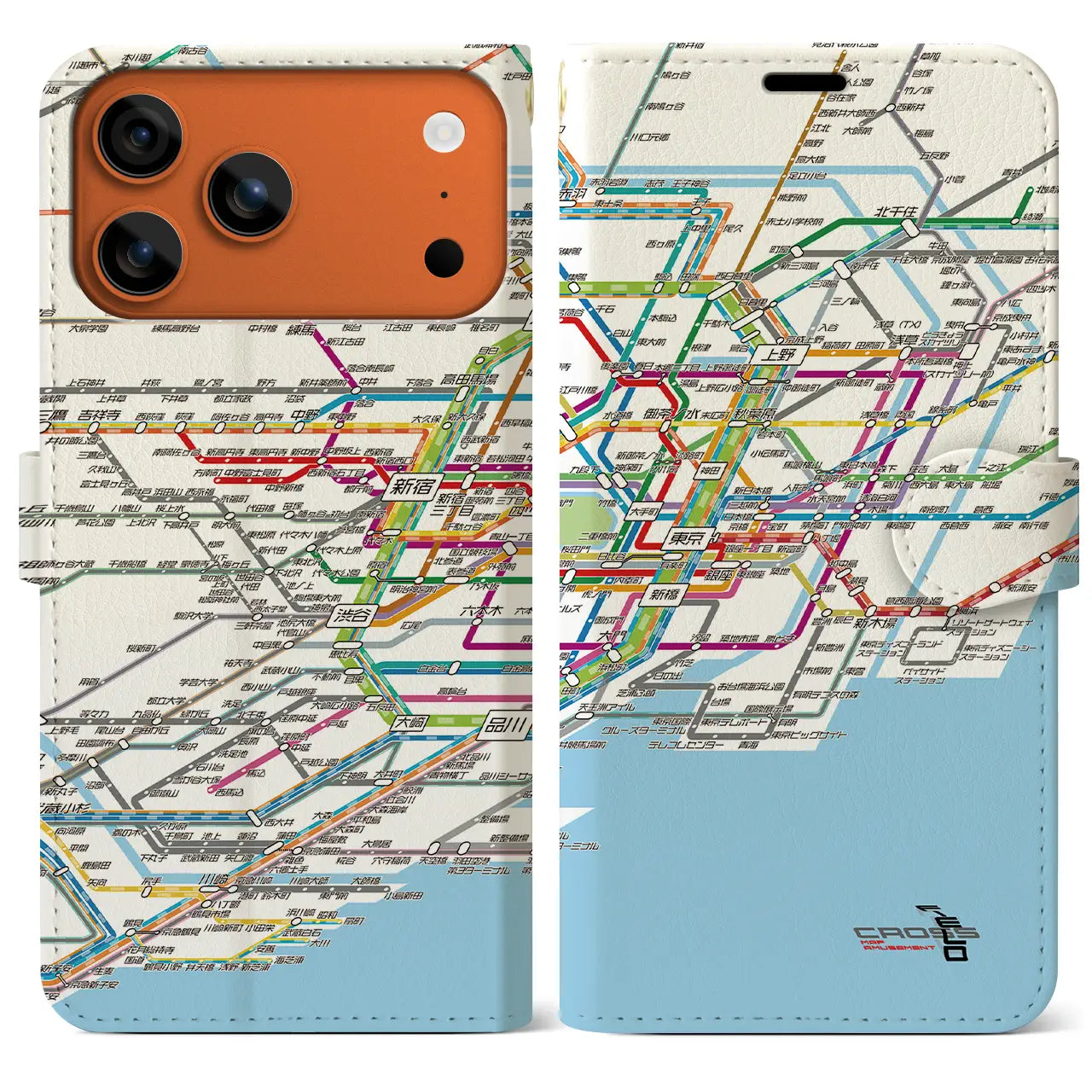 東京路線図（東京都）】路線図iPhoneケース（手帳タイプ） – クロス