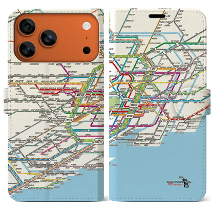 【東京路線図（東京都）】路線図iPhoneケース（手帳タイプ）