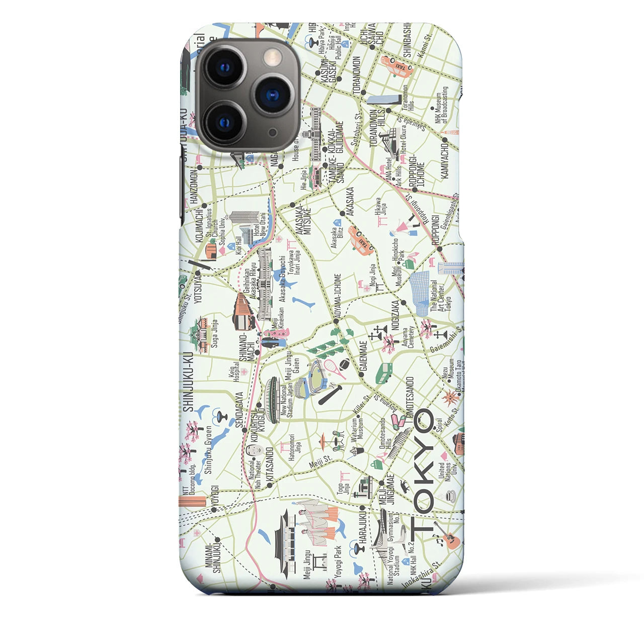 【東京都心西部】イラストマップiPhoneケース（バックカバータイプ）