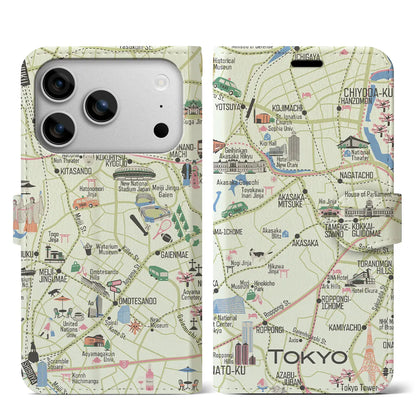 【東京都心西部】イラストマップiPhoneケース（手帳タイプ）