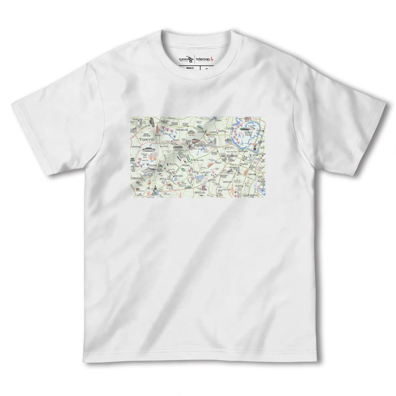 【東京都心西部（東京都）】イラストマップTシャツ