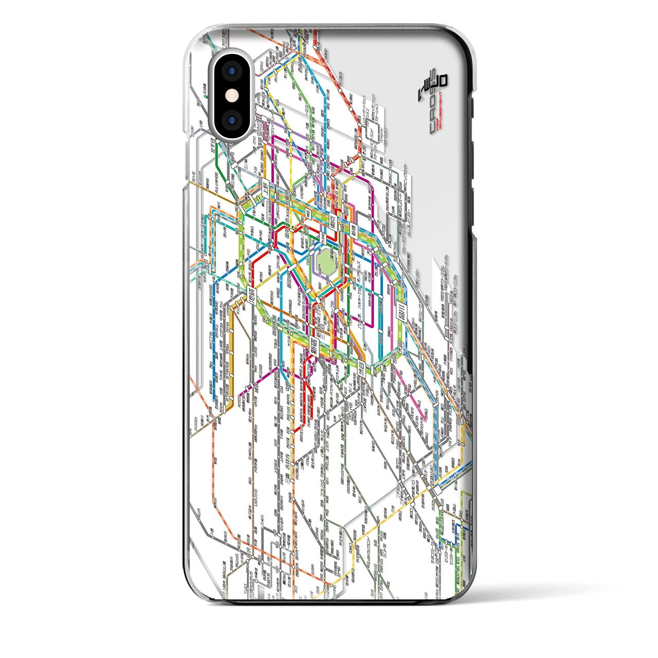 【東京西部路線図（東京都）】路線図iPhoneケース（クリアタイプ）ホワイト・iPhone XS Max 用