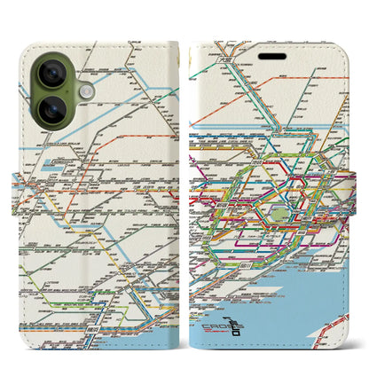 【東京西部路線図（東京都）】路線図iPhoneケース（手帳タイプ）