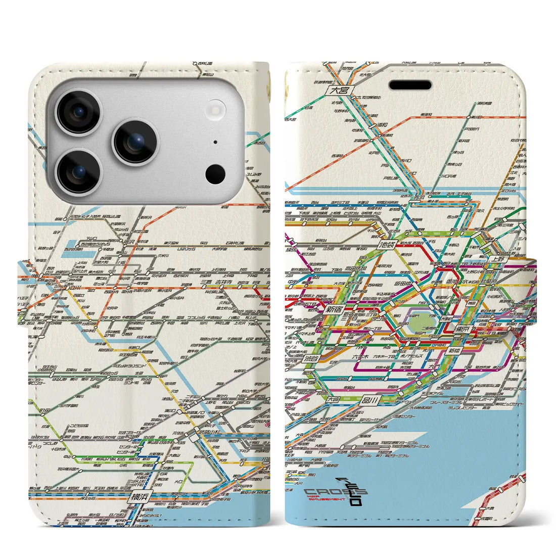 【東京西部路線図（東京都）】路線図iPhoneケース（手帳タイプ）ホワイト・iPhone 17 Pro Max 用