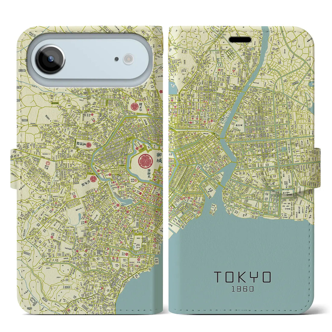 【東京（東京都）】万延江戸図iPhoneケース（手帳タイプ）ナチュラル・iPhone 17 Pro Max 用