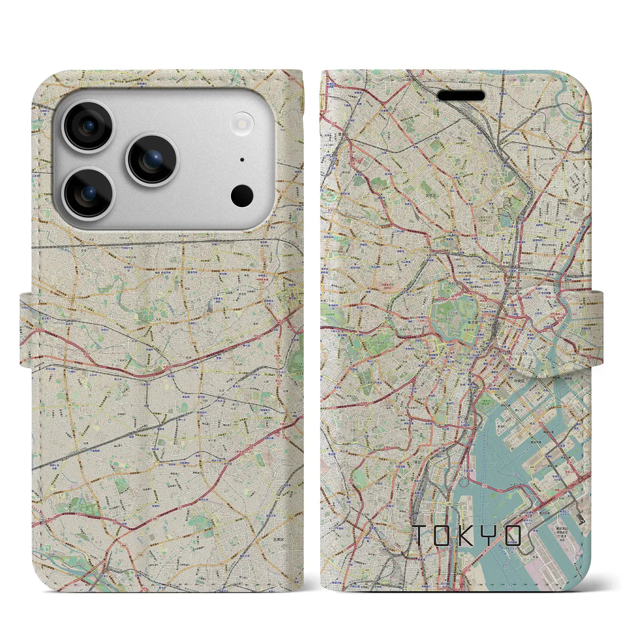 【東京2（東京都）】地図柄iPhoneケース（手帳タイプ）