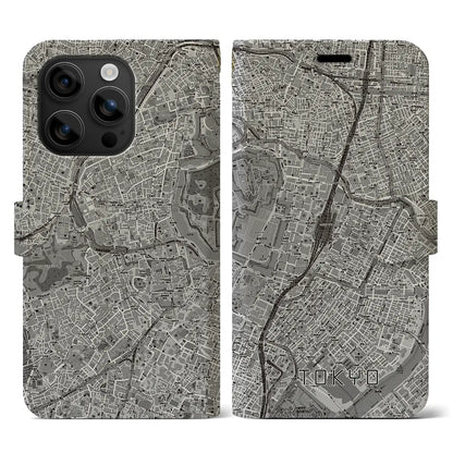 【東京（東京都）】地図柄iPhoneケース（手帳タイプ）モノトーン・iPhone 16 用