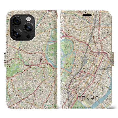 【東京（東京都）】地図柄iPhoneケース（手帳タイプ）ナチュラル・iPhone 16 用