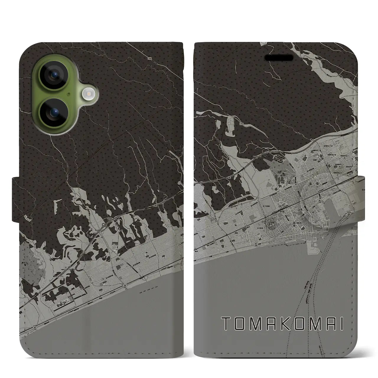 【苫小牧（北海道）】地図柄iPhoneケース（手帳タイプ）