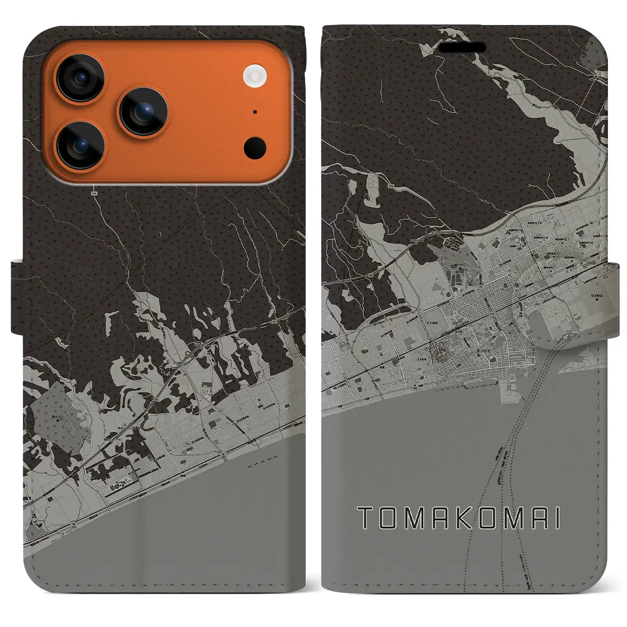 【苫小牧（北海道）】地図柄iPhoneケース（手帳タイプ）