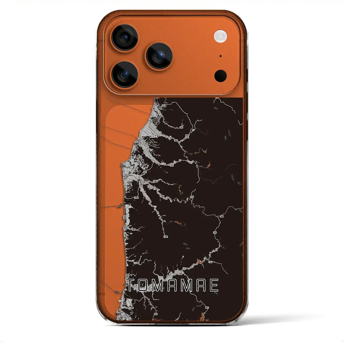 【苫前(北海道)】地図柄iPhoneケース(クリアタイプ)モノトーン・iPhone 17 Pro Max 用