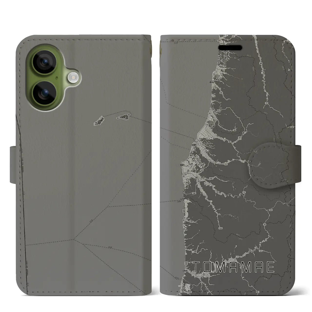 【苫前（北海道）】地図柄iPhoneケース（手帳タイプ）