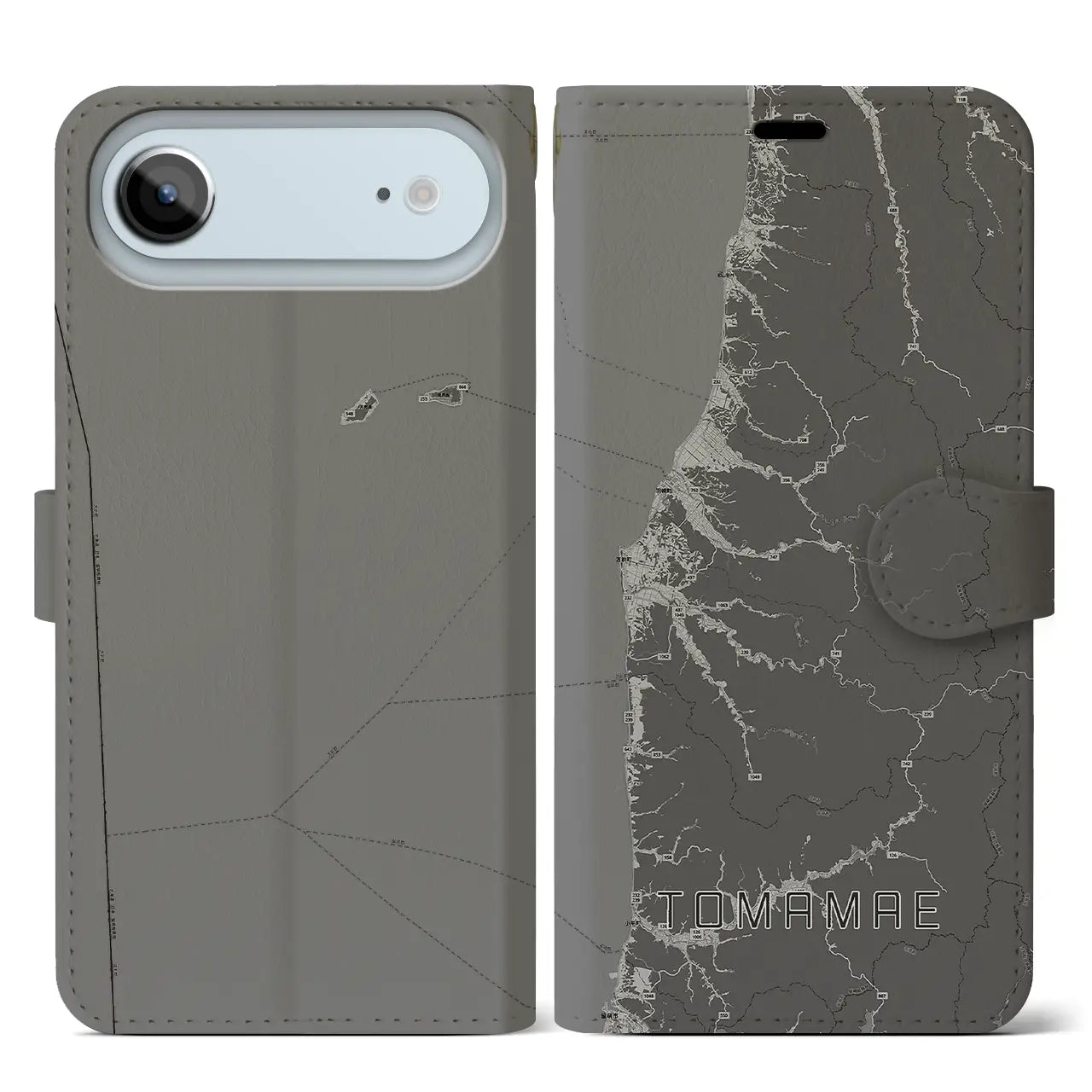 【苫前（北海道）】地図柄iPhoneケース（手帳タイプ）