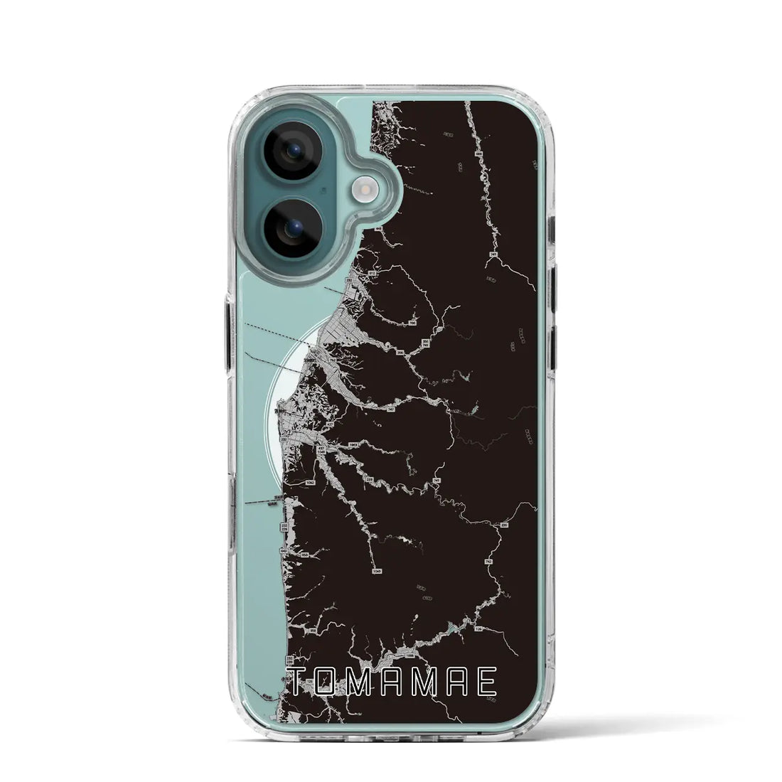 【苫前（北海道）】地図柄iPhoneケース（MagSafeタイプ）モノトーン・iPhone 16 Pro 用
