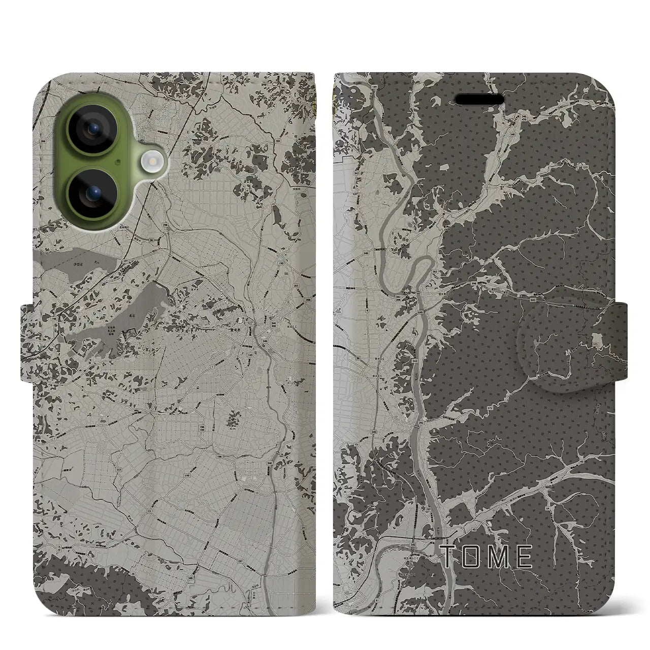 【登米（宮城県）】地図柄iPhoneケース（手帳タイプ）