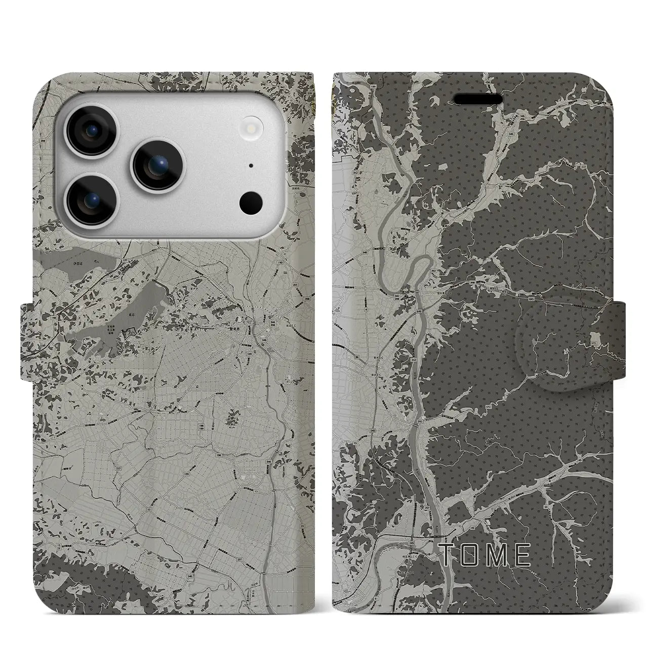 【登米（宮城県）】地図柄iPhoneケース（手帳タイプ）