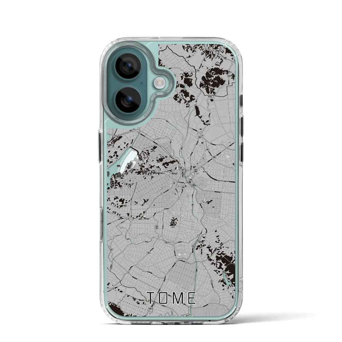 【登米(宮城県)】地図柄iPhoneケース(MagSafeタイプ)モノトーン・iPhone 16 Pro 用