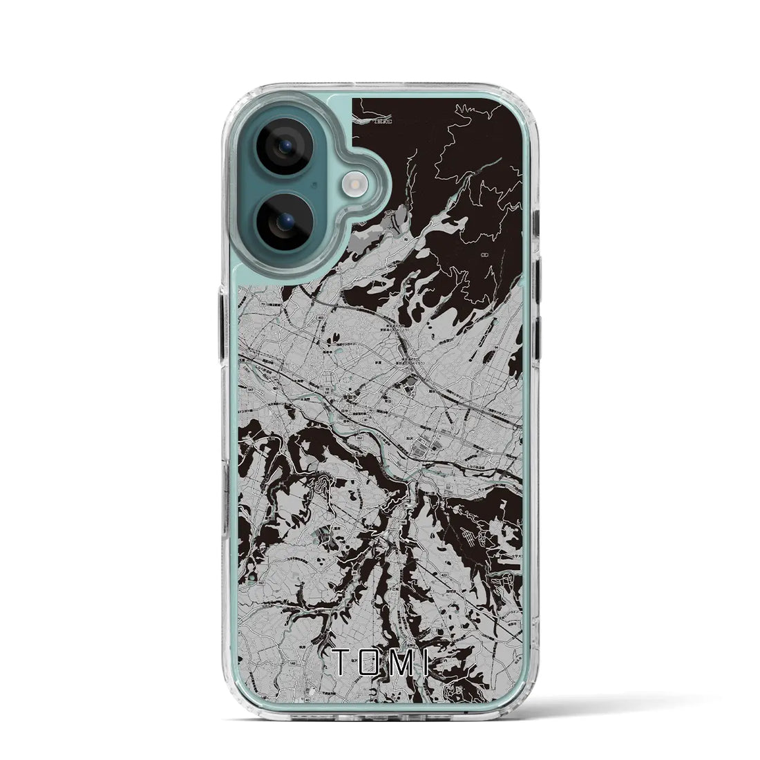 【東御（長野県）】地図柄iPhoneケース（MagSafeタイプ）モノトーン・iPhone 16 Pro 用