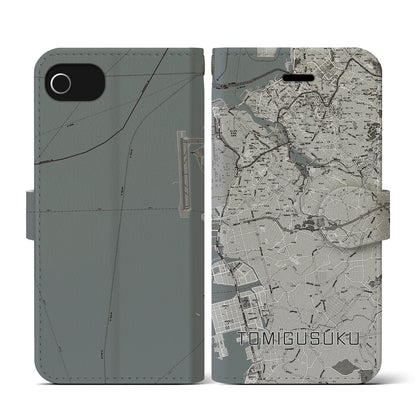 【豊見城（沖縄県）】地図柄iPhoneケース（手帳タイプ）モノトーン・iPhone SE（第3 / 第2世代） / 8 / 7 / 6s / 6 用