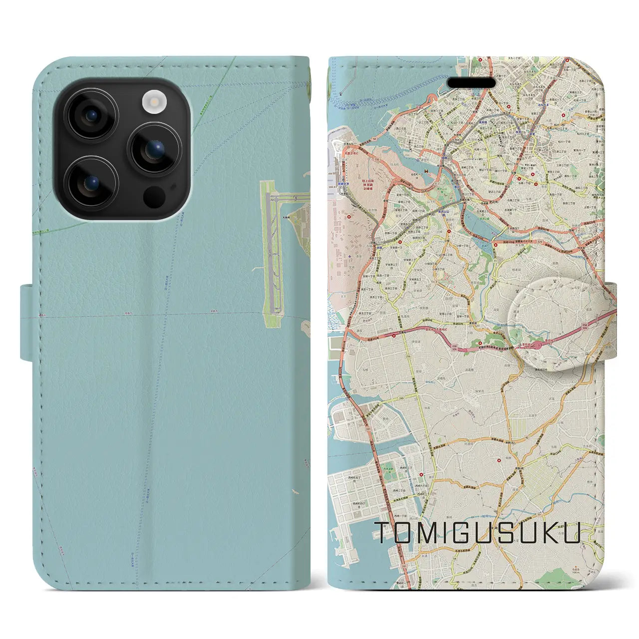 【豊見城（沖縄県）】地図柄iPhoneケース（手帳タイプ）ナチュラル・iPhone 16 用