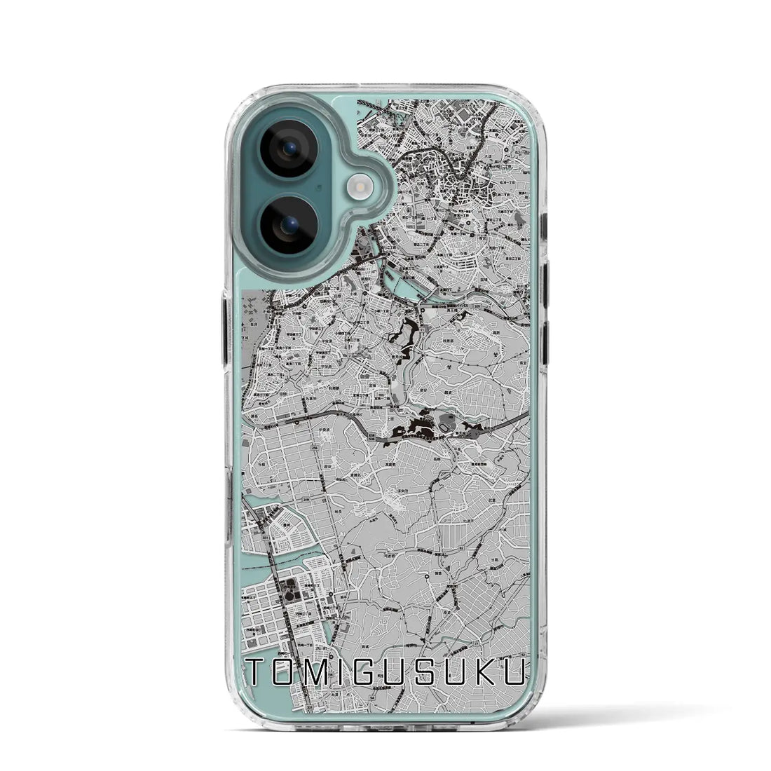 【豊見城（沖縄県）】地図柄iPhoneケース（MagSafeタイプ）モノトーン・iPhone 16 Pro 用