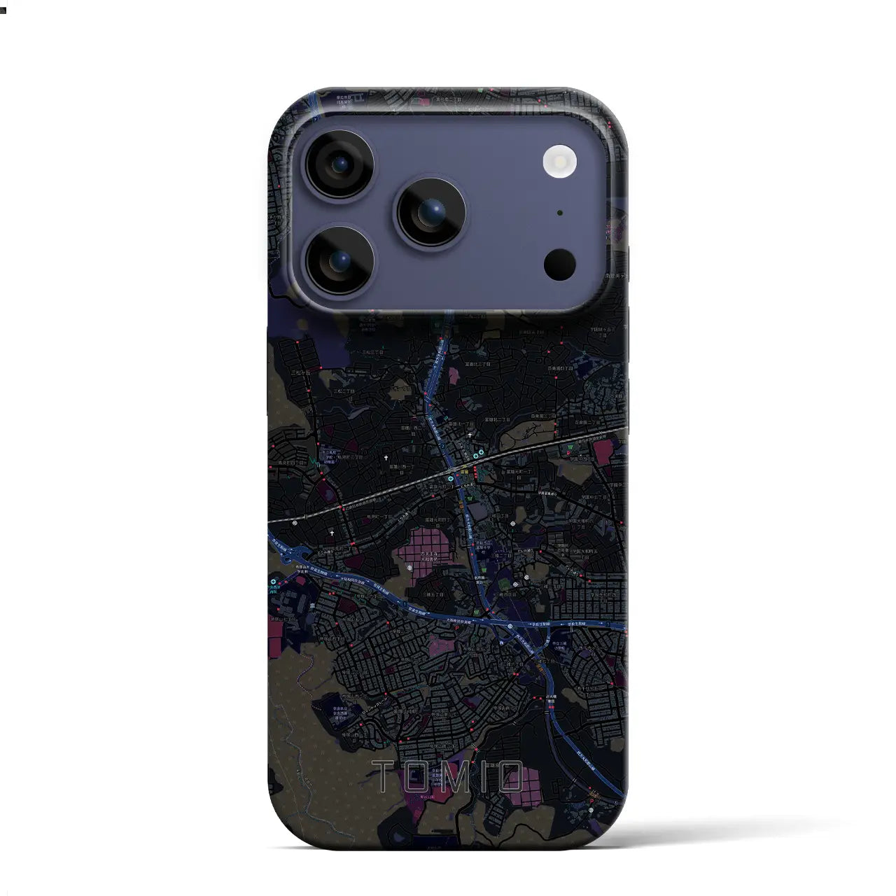 【富雄（奈良県）】地図柄iPhoneケース（バックカバータイプ）