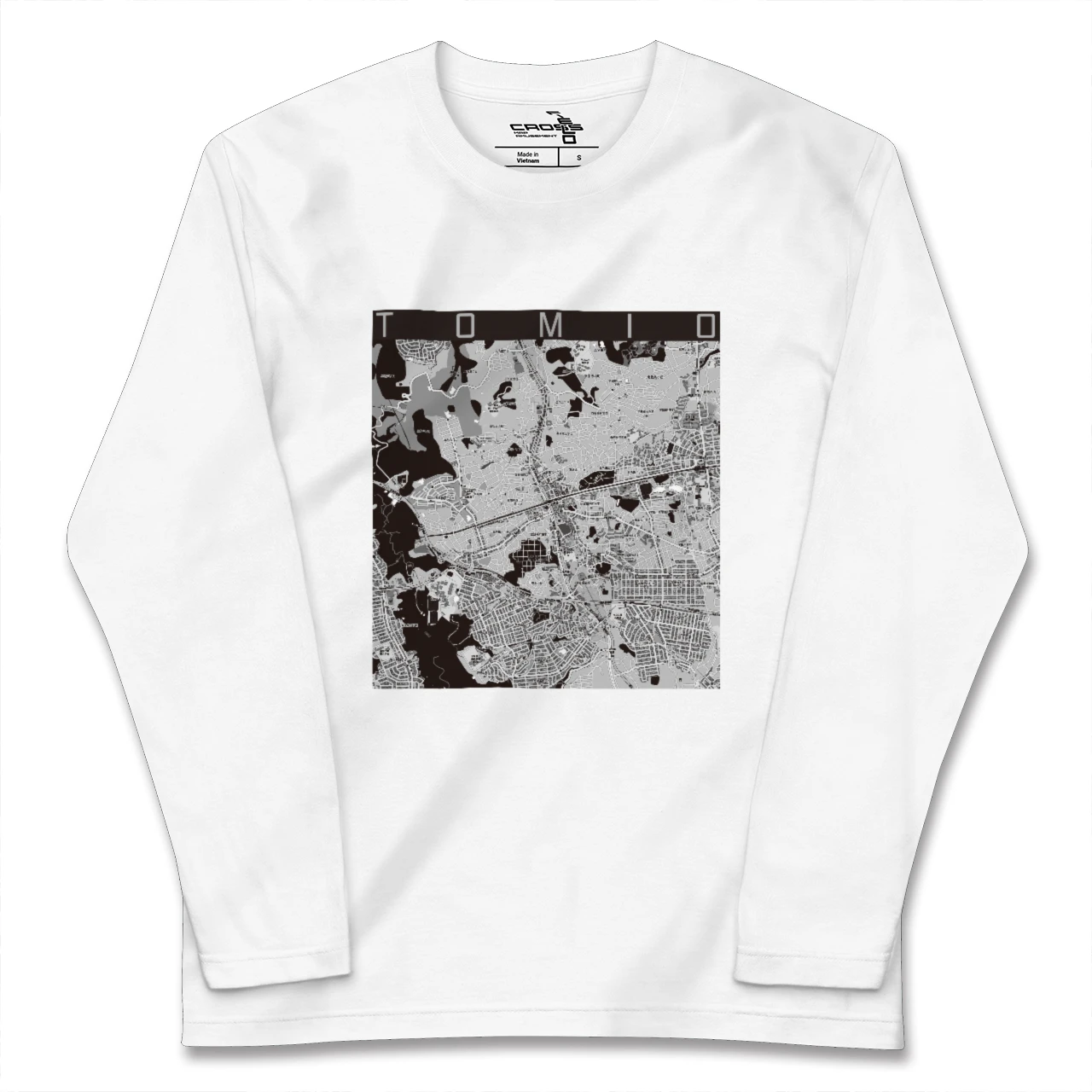 【富雄（奈良県）】地図柄ロングスリーブTシャツ