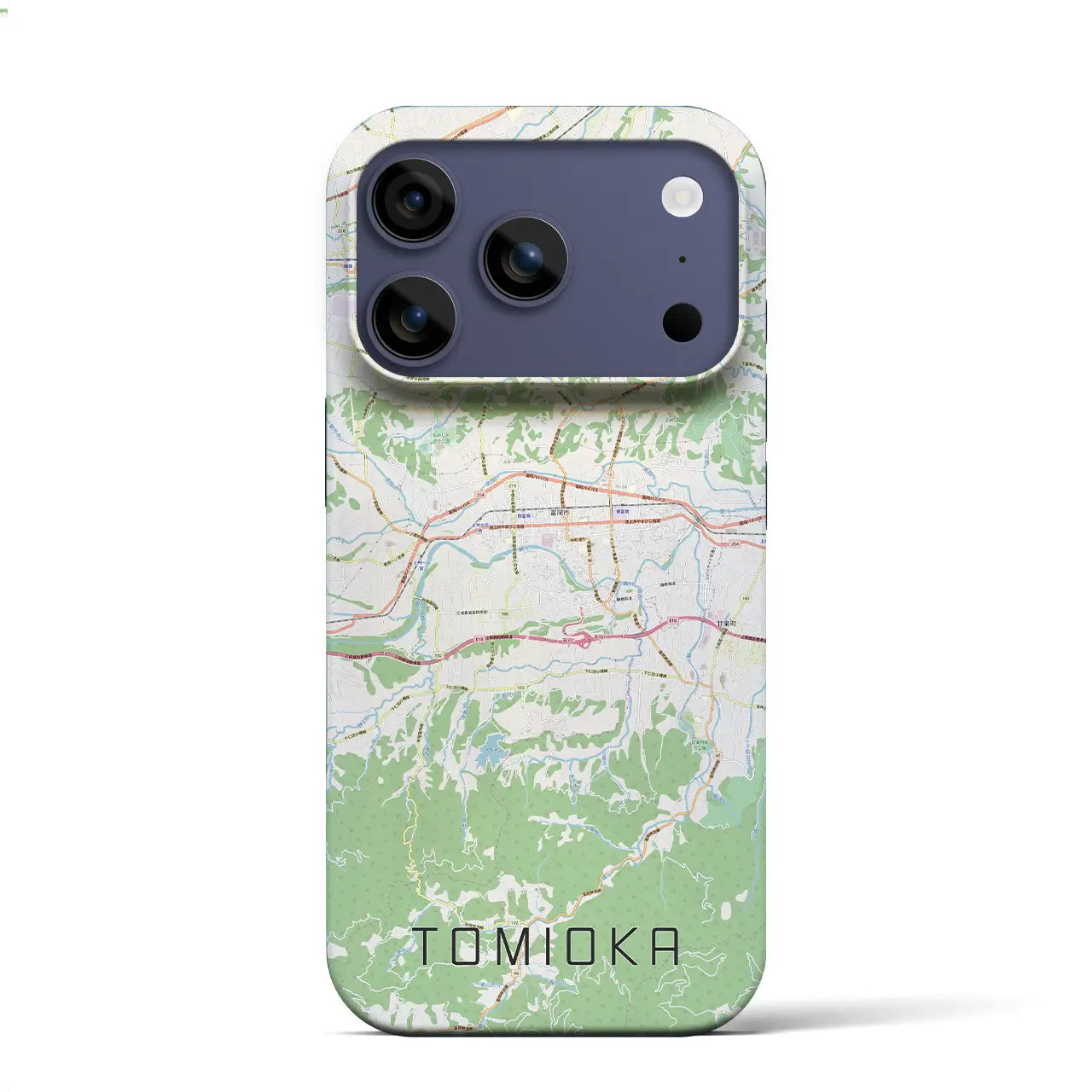 【富岡（群馬県）】地図柄iPhoneケース（バックカバータイプ）