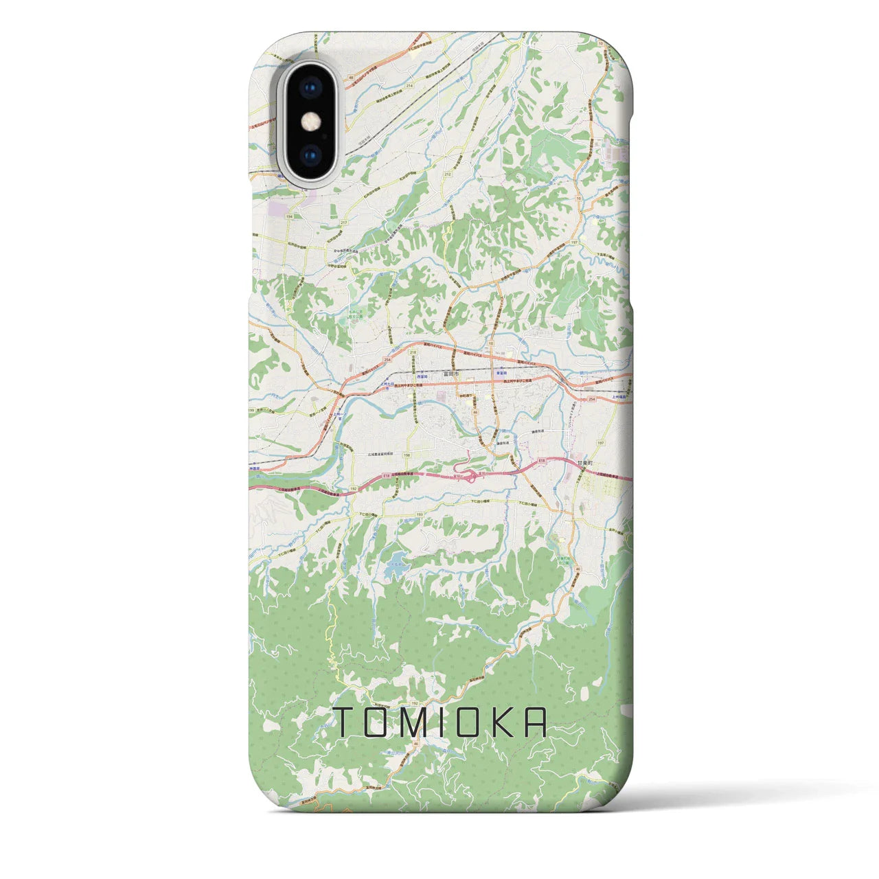 【富岡（群馬県）】地図柄iPhoneケース（バックカバータイプ）