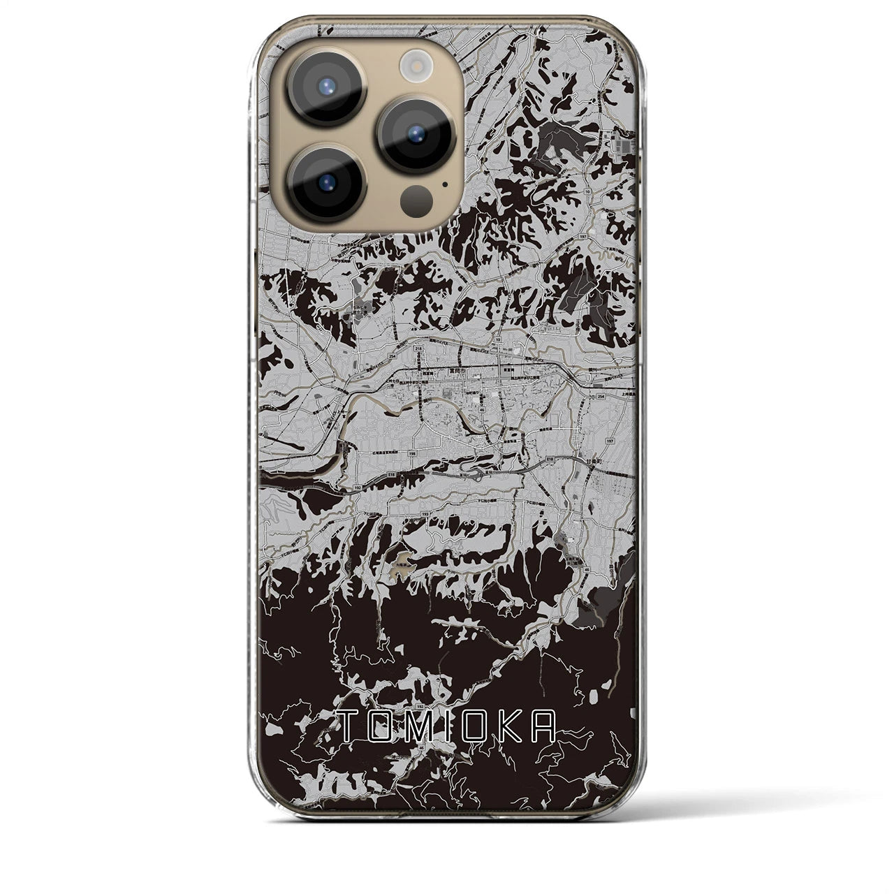 【富岡（群馬県）】地図柄iPhoneケース（クリアタイプ）