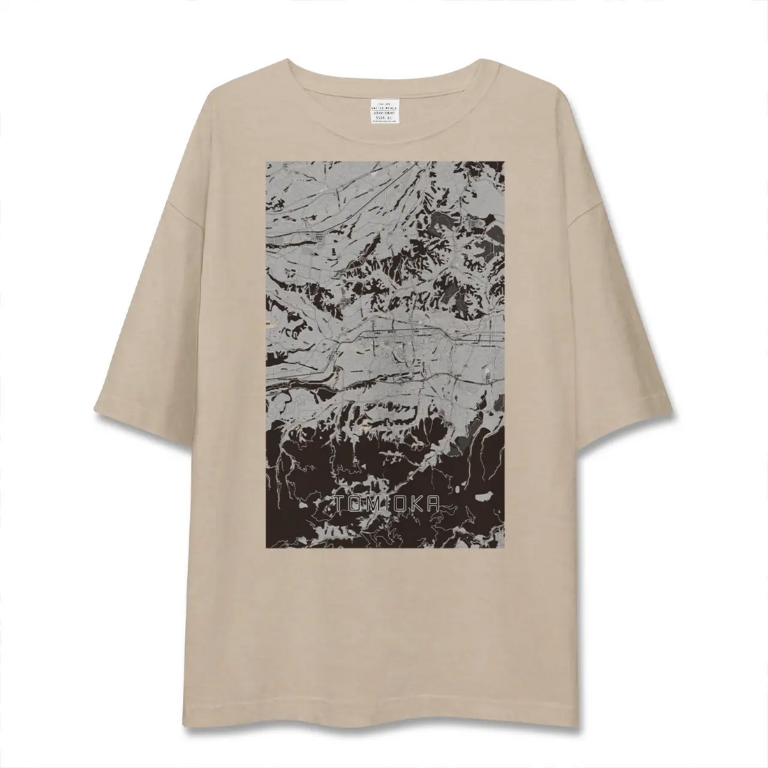 【富岡（群馬県）】地図柄ビッグシルエットTシャツ