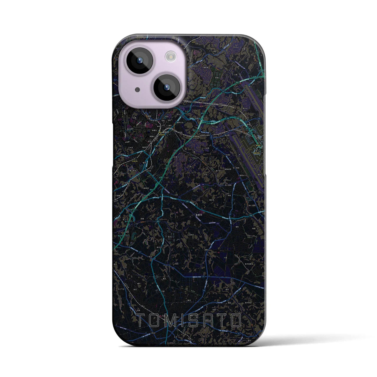 【富里（千葉県）】地図柄iPhoneケース（バックカバータイプ）