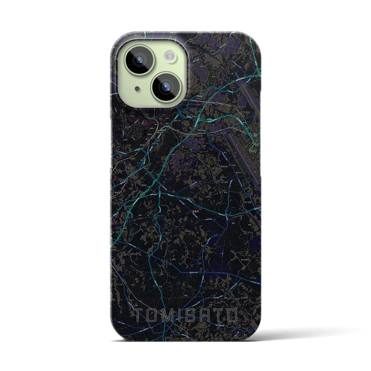 【富里（千葉県）】地図柄iPhoneケース（バックカバータイプ）