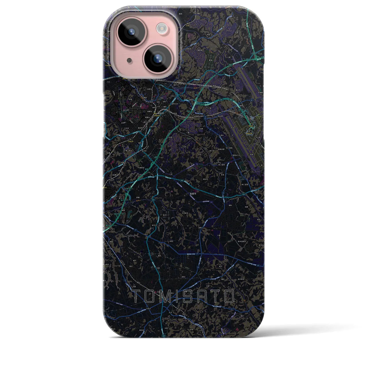 【富里（千葉県）】地図柄iPhoneケース（バックカバータイプ）