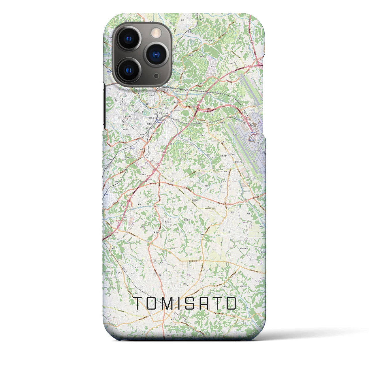 【富里（千葉県）】地図柄iPhoneケース（バックカバータイプ）
