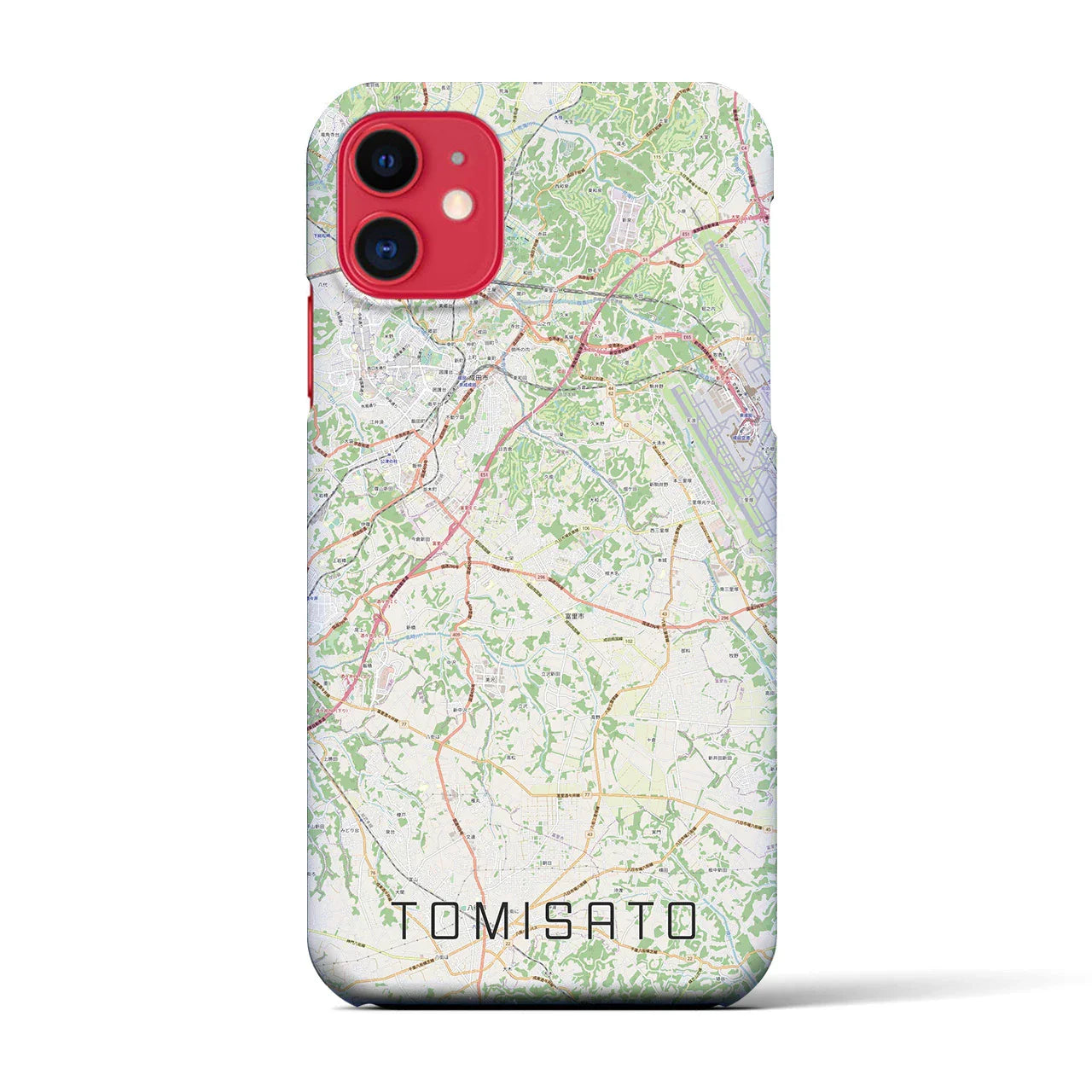 【富里（千葉県）】地図柄iPhoneケース（バックカバータイプ）