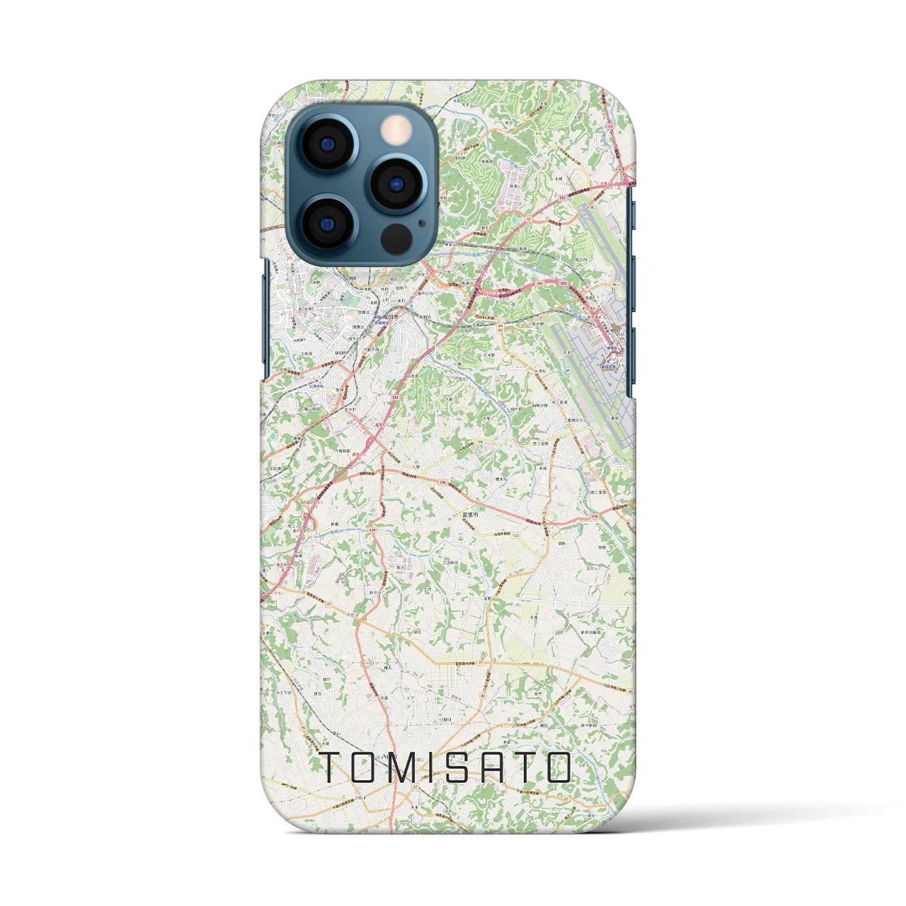 【富里（千葉県）】地図柄iPhoneケース（バックカバータイプ）
