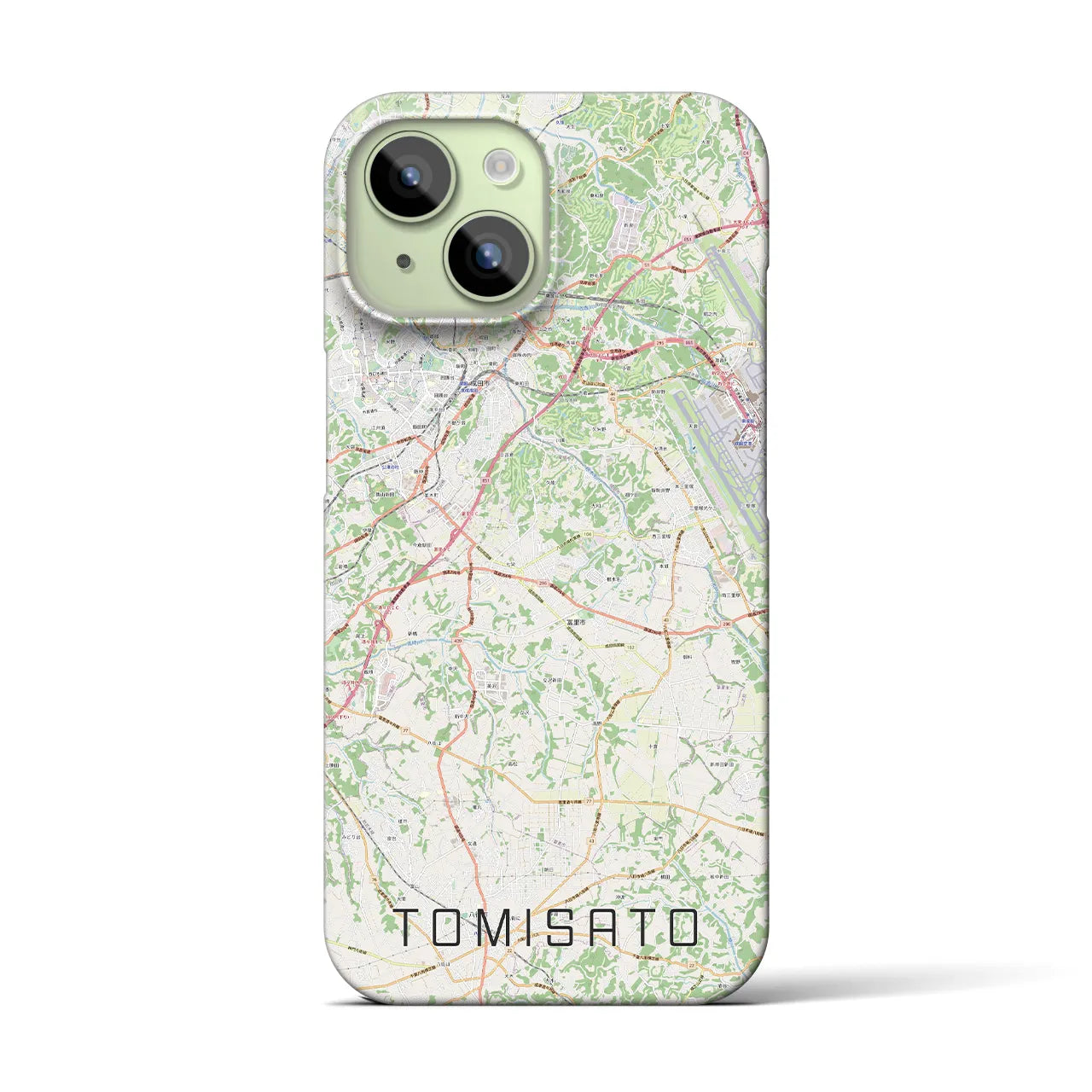 【富里（千葉県）】地図柄iPhoneケース（バックカバータイプ）