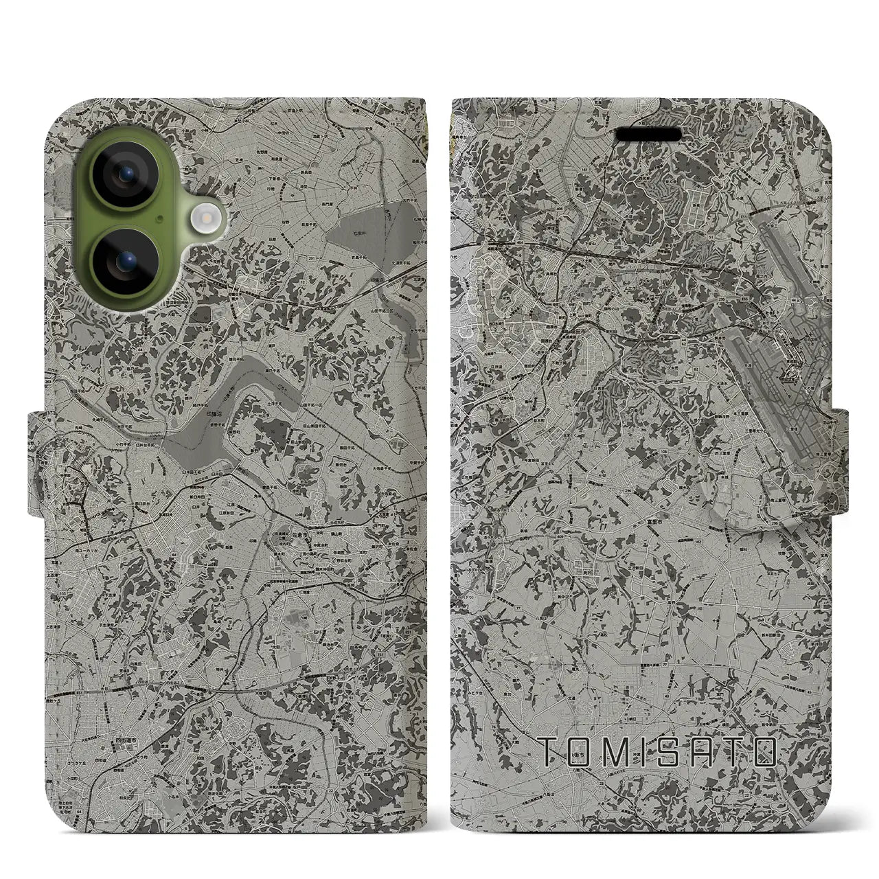 【富里（千葉県）】地図柄iPhoneケース（手帳タイプ）