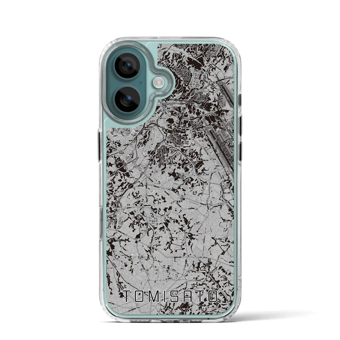 【富里(千葉県)】地図柄iPhoneケース(MagSafeタイプ)モノトーン・iPhone 16 Pro 用