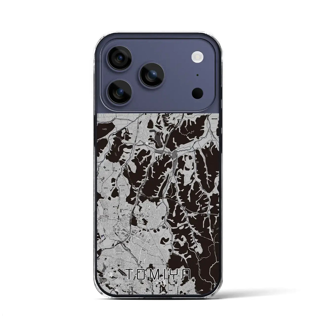【富谷(宮城県)】地図柄iPhoneケース(クリアタイプ)モノトーン・iPhone 17 Pro Max 用