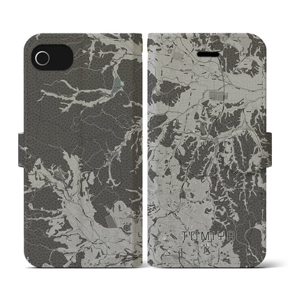 【富谷（宮城県）】地図柄iPhoneケース（手帳タイプ）モノトーン・iPhone SE（第3 / 第2世代） / 8 / 7 / 6s / 6 用