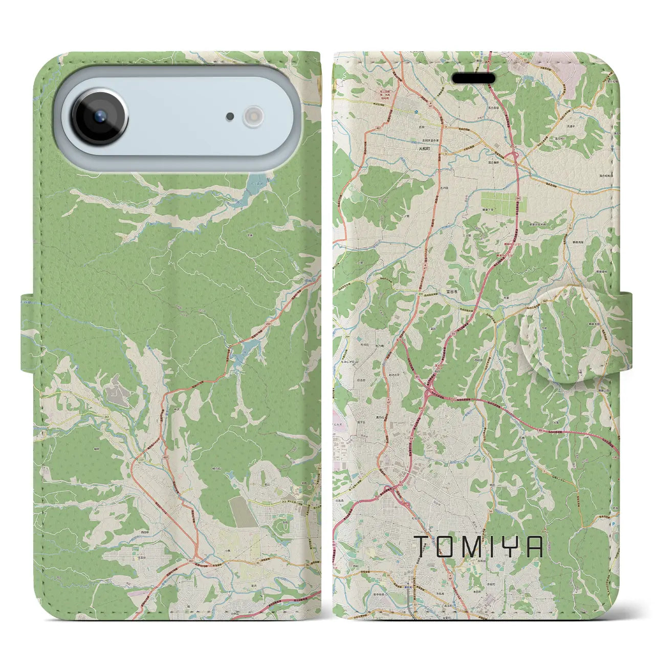 【富谷（宮城県）】地図柄iPhoneケース（手帳タイプ）