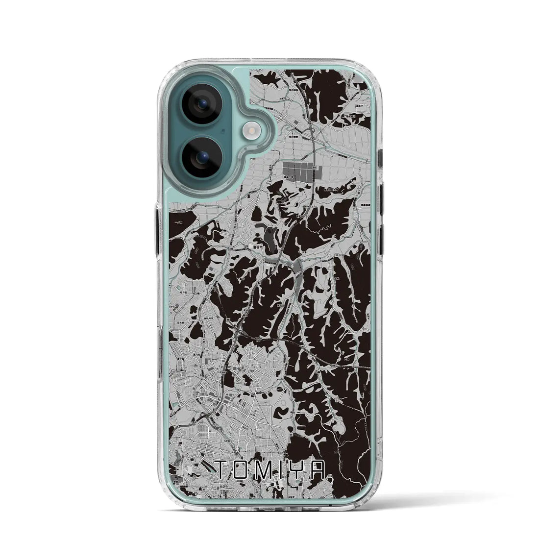 【富谷(宮城県)】地図柄iPhoneケース(MagSafeタイプ)モノトーン・iPhone 16 Pro 用