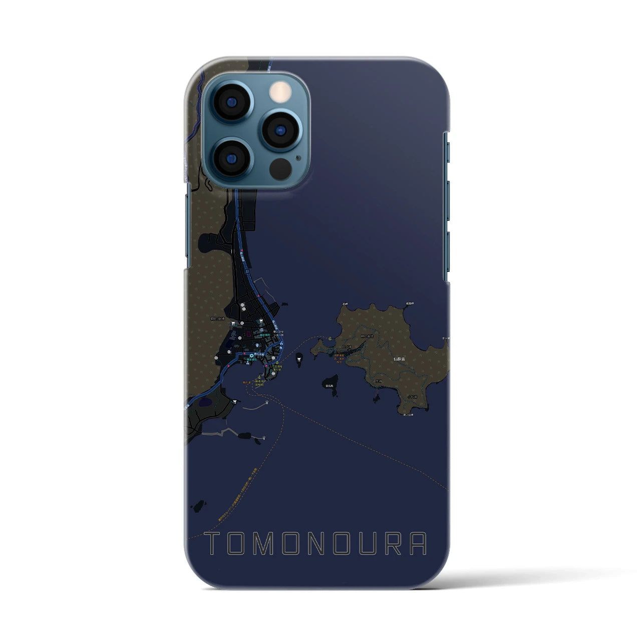 【鞆の浦（広島県）】地図柄iPhoneケース（バックカバータイプ）