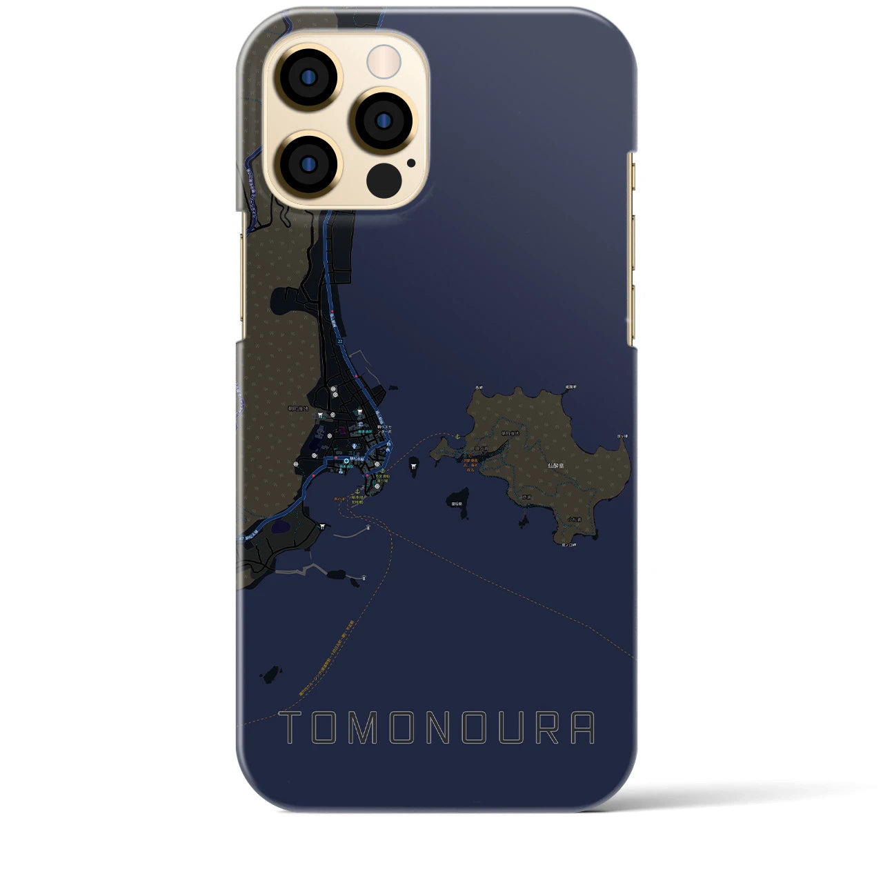 【鞆の浦（広島県）】地図柄iPhoneケース（バックカバータイプ）