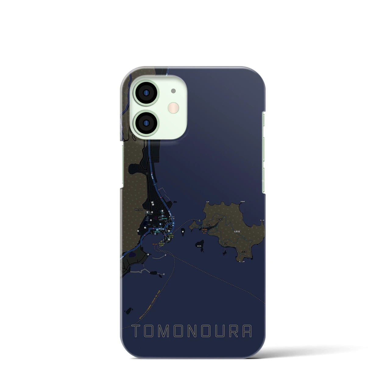 【鞆の浦（広島県）】地図柄iPhoneケース（バックカバータイプ）
